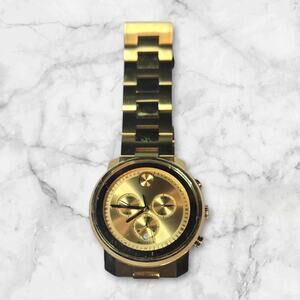 Movado Bold Chronograph Gold Tone Watch Designer Statement Men’s Stainless Steel